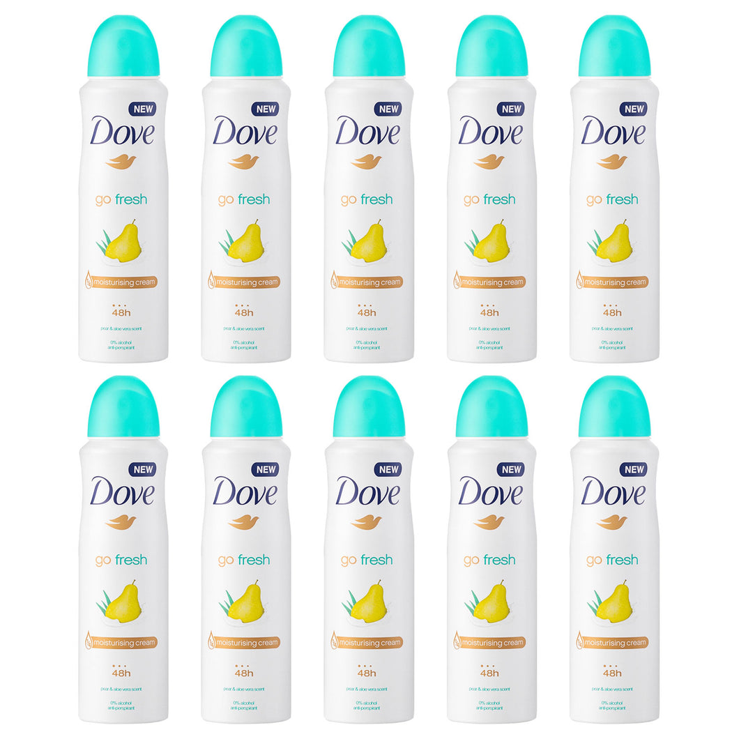 Dove Deodorant Body Spray Pear & Aloe Vera 5.07oz - 10 Pack