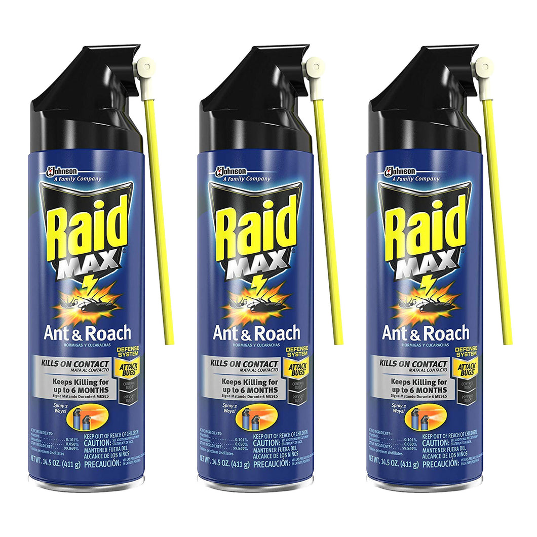 Raid Max Ant and Roach Spray (14.5 Ounce (Pack of 3))