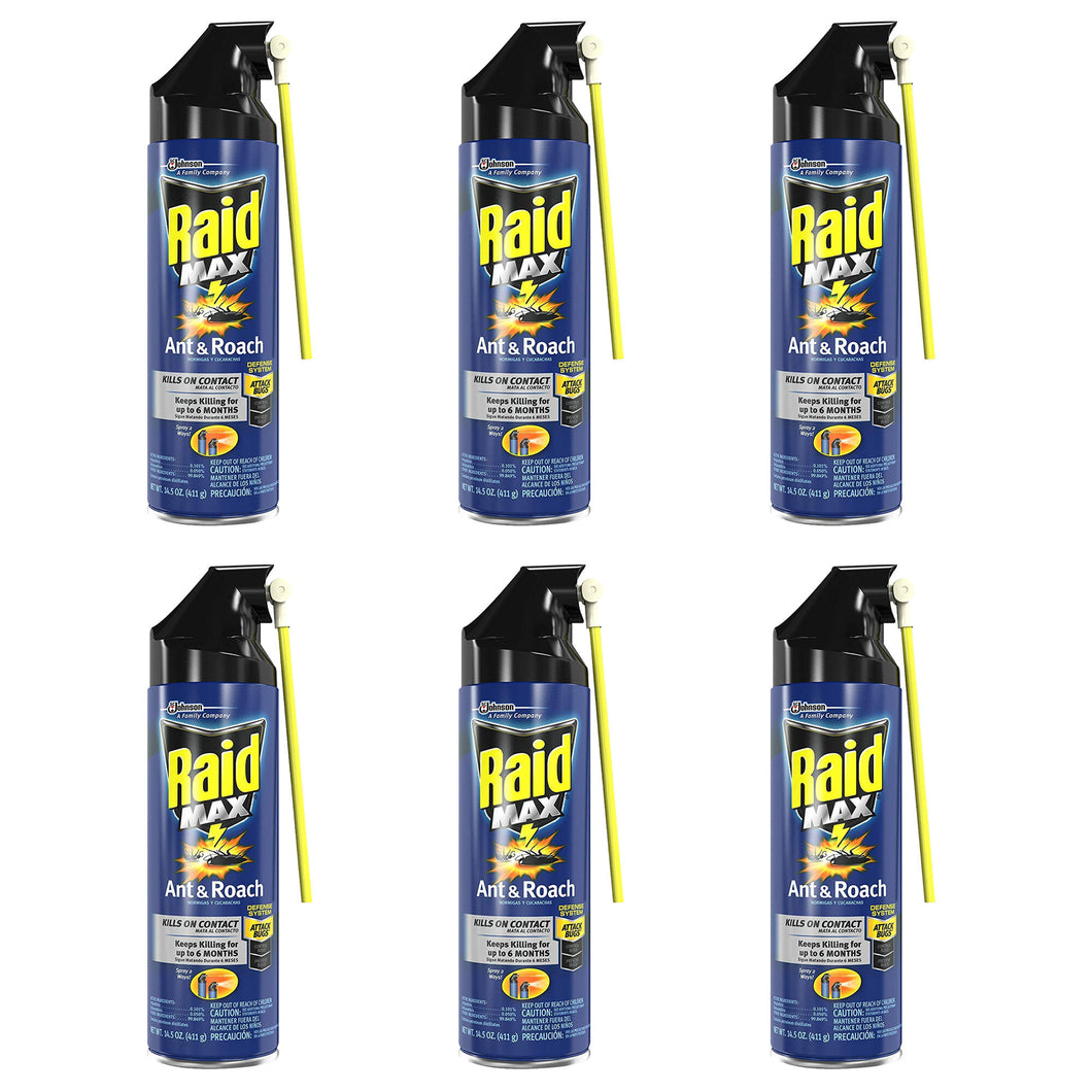 Raid Max Ant and Roach Spray, 14.5 OZ (Pack of 6)