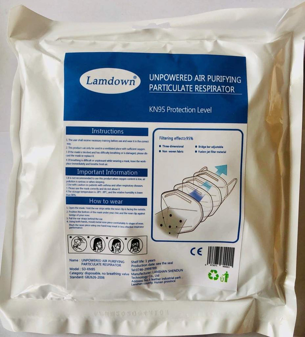 Lamdown KN95 Mask (600 Pack)